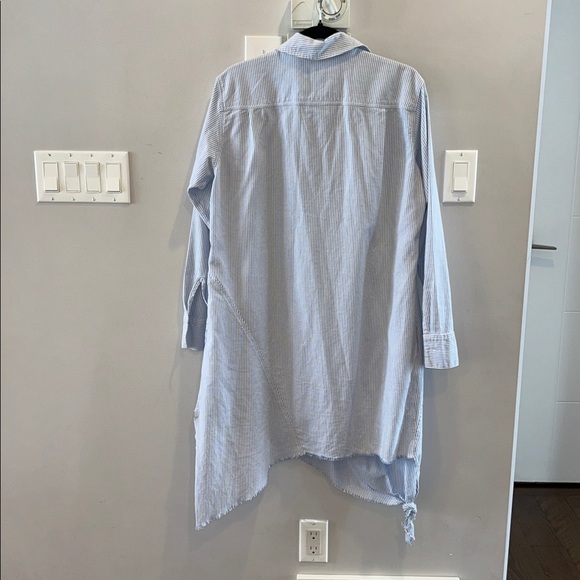 Frank + Eileen Drake Stripe Shirt Dress Blue White - Picture 7 of 13